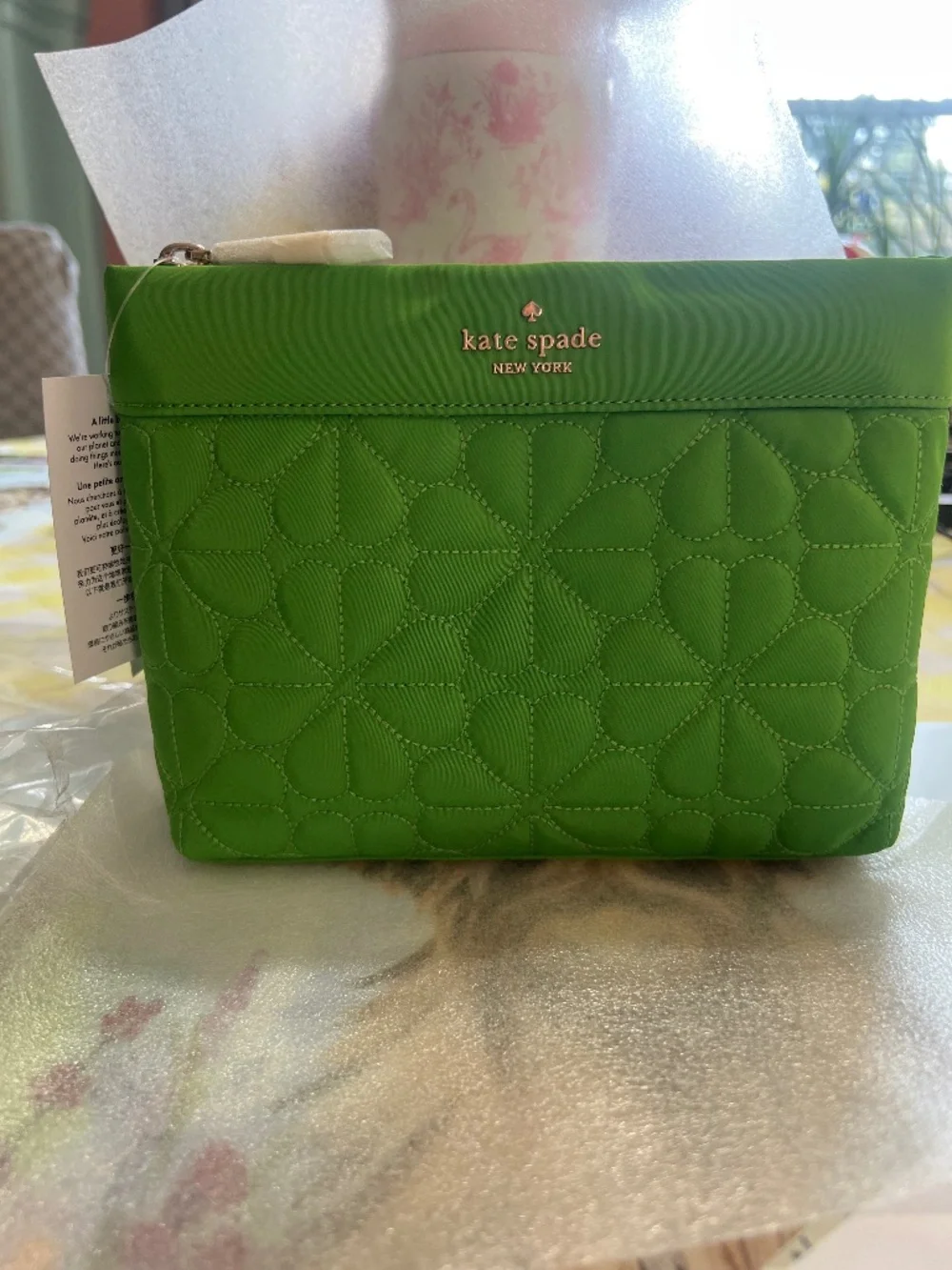 Kate Spade Flower Quilted Cosmetic Pouch